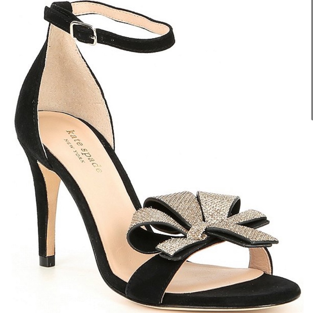 NWT Kate Spade Greta black bow dress sandals - Picture 1 of 8